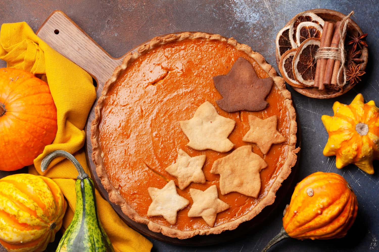 Pumpkin pie and pumpkins