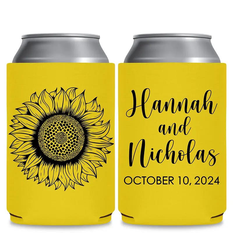 Sunflower Wedding Koozies