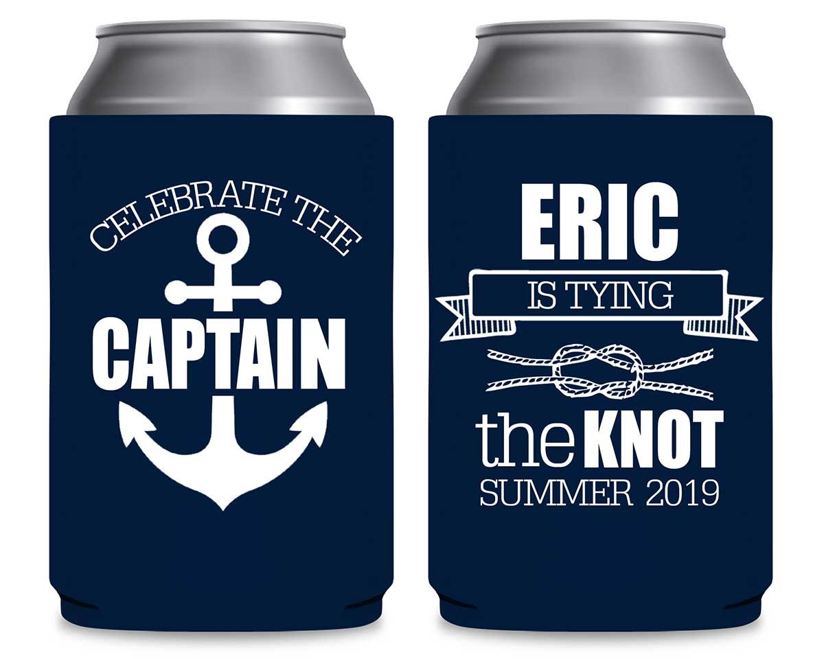 Celebrate The Captain 1A Foldable Can Koozies Wedding Gifts for Guests
