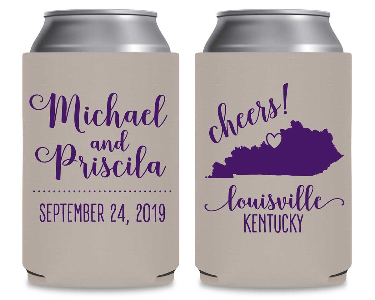 Cheers 2A Any Map Foldable Can Koozies Wedding Gifts for Guests