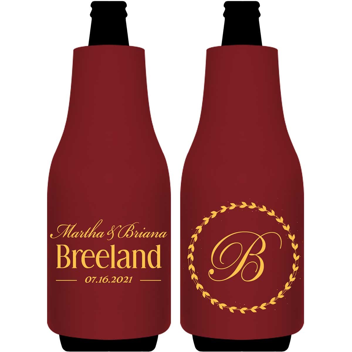 Classic Wedding Design 3A Foldable Bottle Sleeve Koozies Wedding Gifts for Guests
