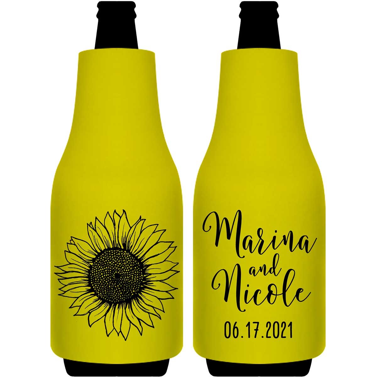 Country Sunflower 1B Foldable Bottle Sleeve Koozies Wedding Gifts for Guests