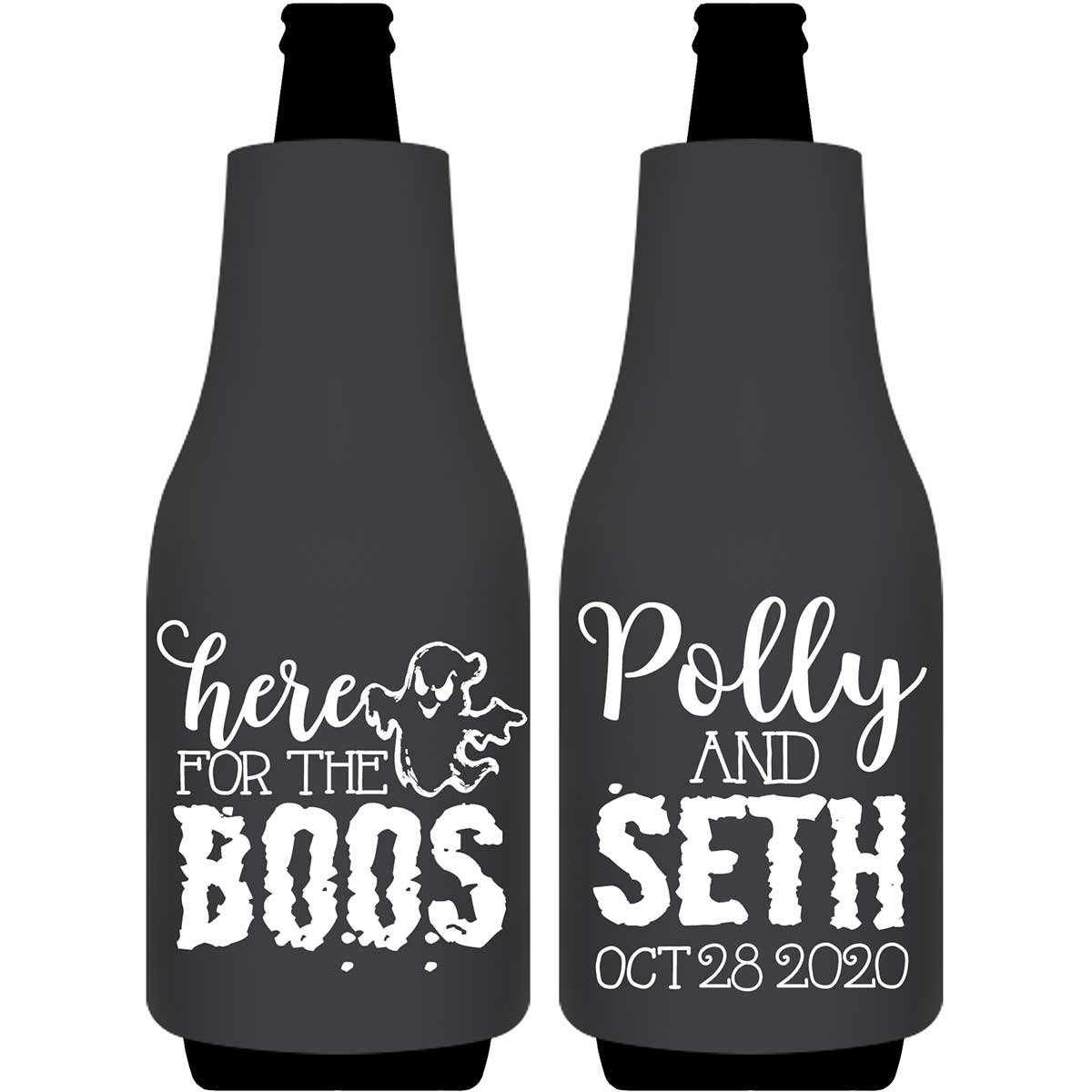 Here For The Boos 1A Foldable Bottle Sleeve Koozies Wedding Gifts for Guests