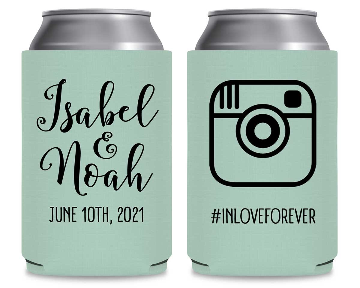 Instagram Hashtag 1A Foldable Can Koozies Wedding Gifts for Guests
