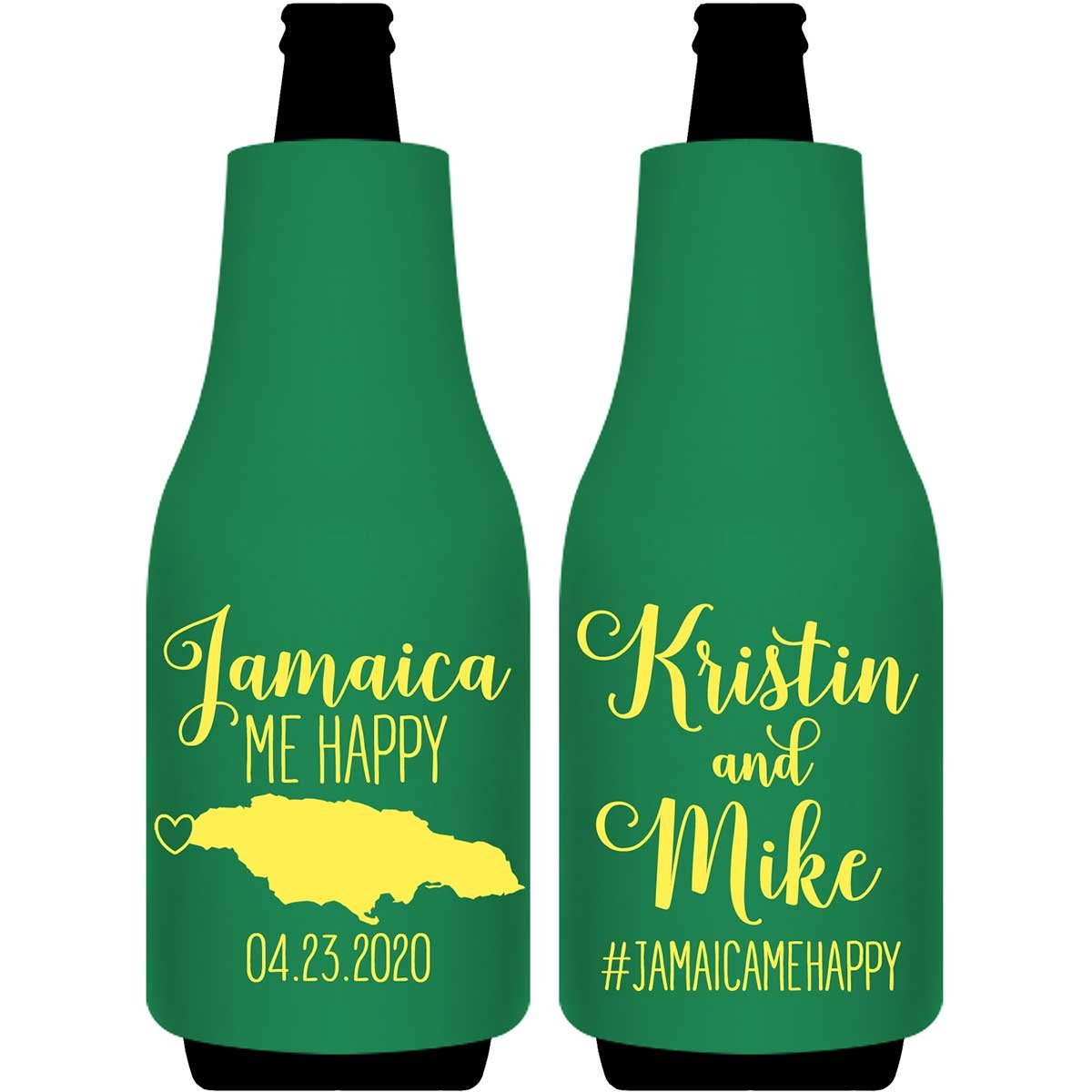 Jamaica Me Happy 1A Foldable Bottle Sleeve Koozies Wedding Gifts for Guests