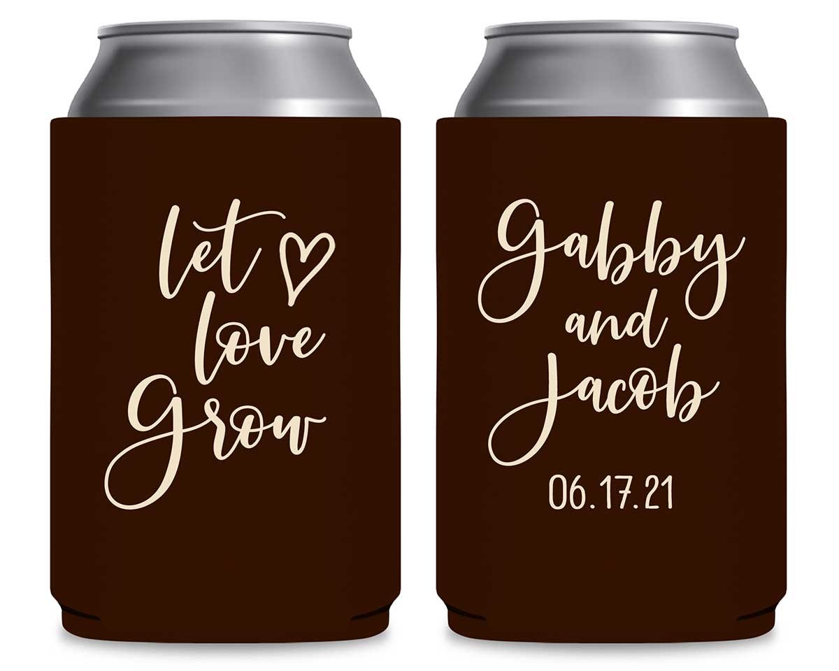 Let Love Grow 1A Foldable Can Koozies Wedding Gifts for Guests
