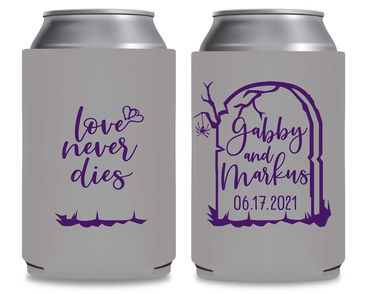 Love Never Dies 1A Foldable Can Koozies Wedding Gifts for Guests