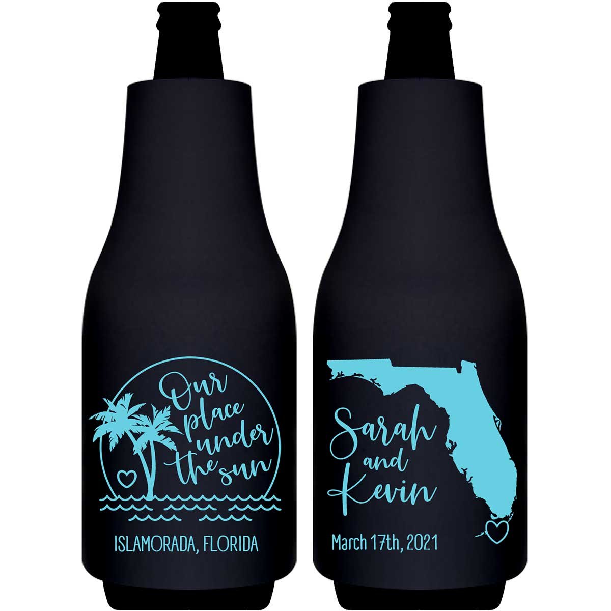Our Place Under The Sun 1A Foldable Bottle Sleeve Koozies Wedding Gifts for Guests