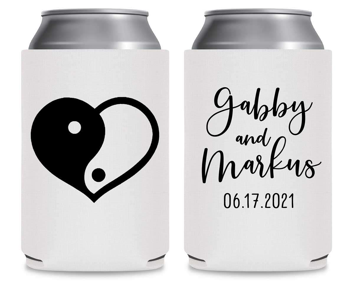 Perfect Half 1A Yin Yang Foldable Can Koozies Wedding Gifts for Guests