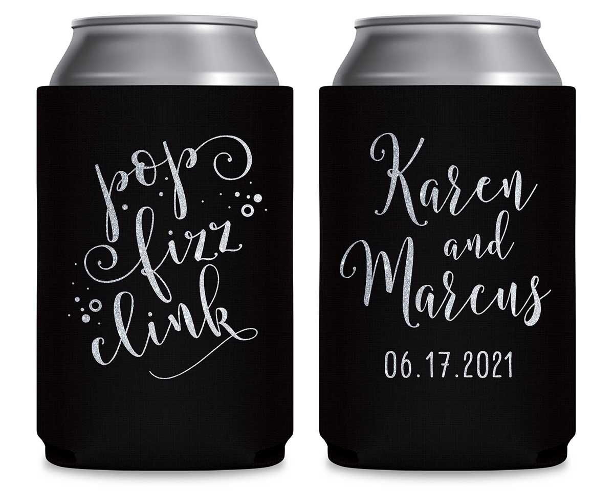 Pop Fizz Clink 1A Foldable Can Koozies Wedding Gifts for Guests