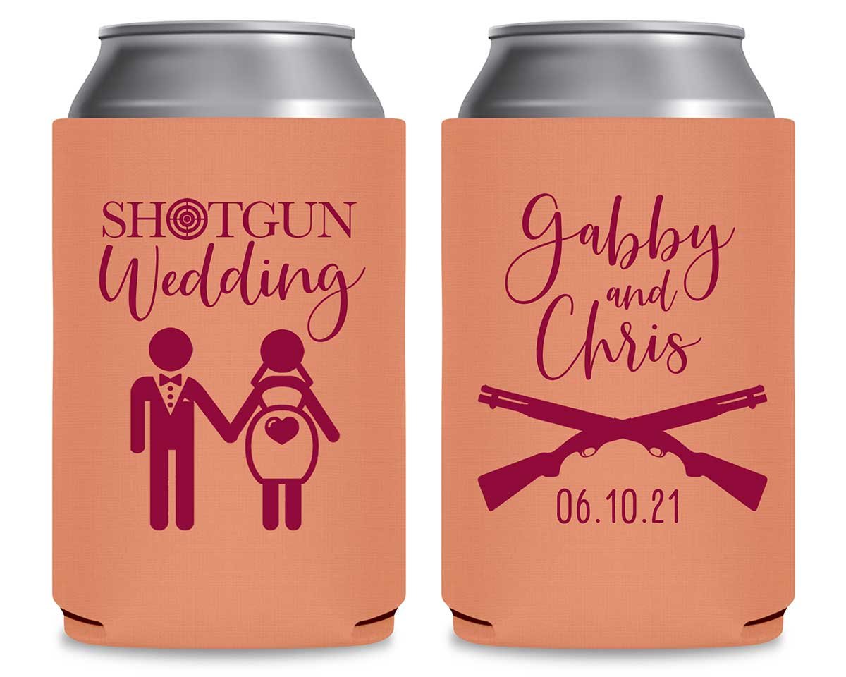Shotgun Wedding 1A Foldable Can Koozies Wedding Gifts for Guests