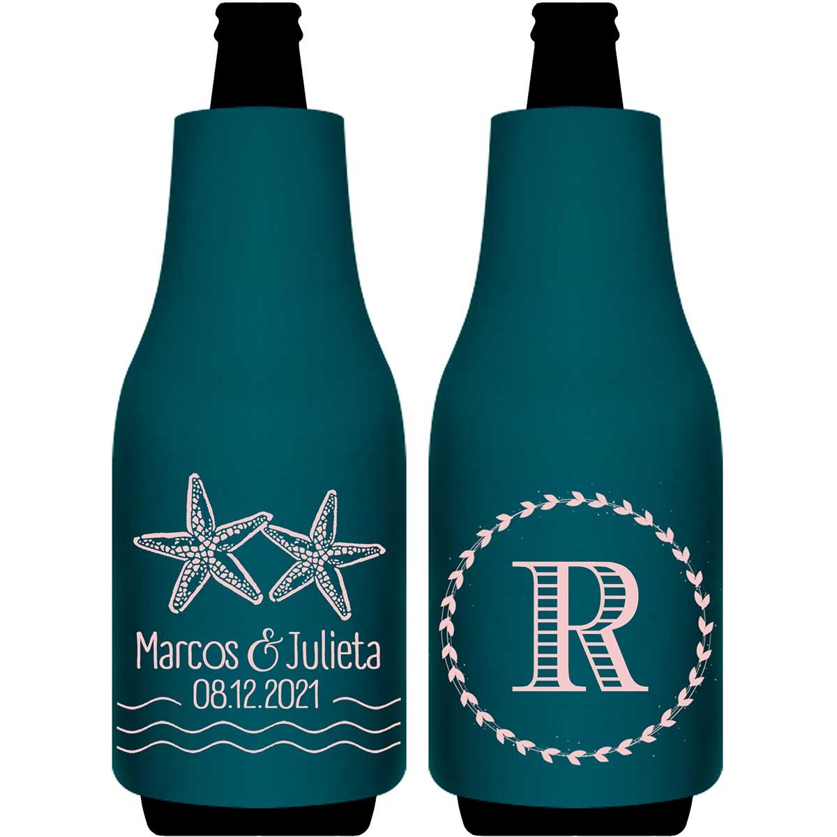 Starfish 2A Foldable Bottle Sleeve Koozies Wedding Gifts for Guests