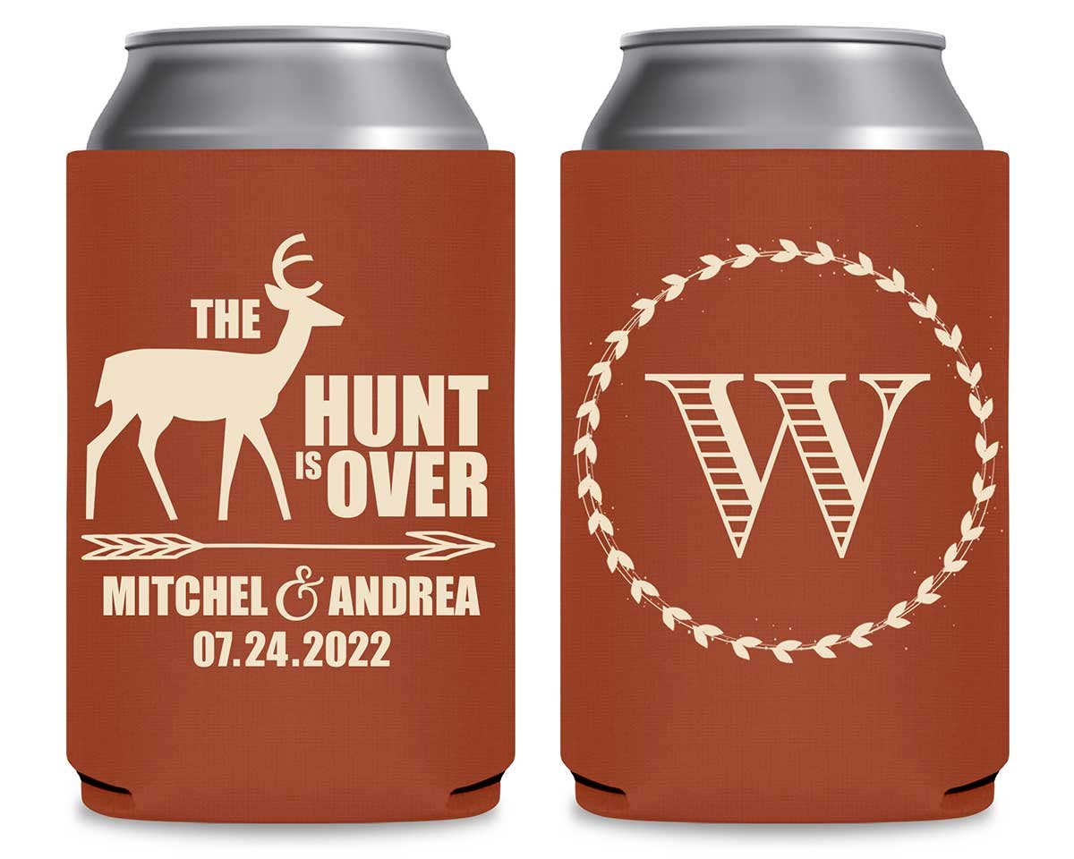 The Hunt Is Over 3A Foldable Neoprene Can Koozies Wedding Gifts for Guests