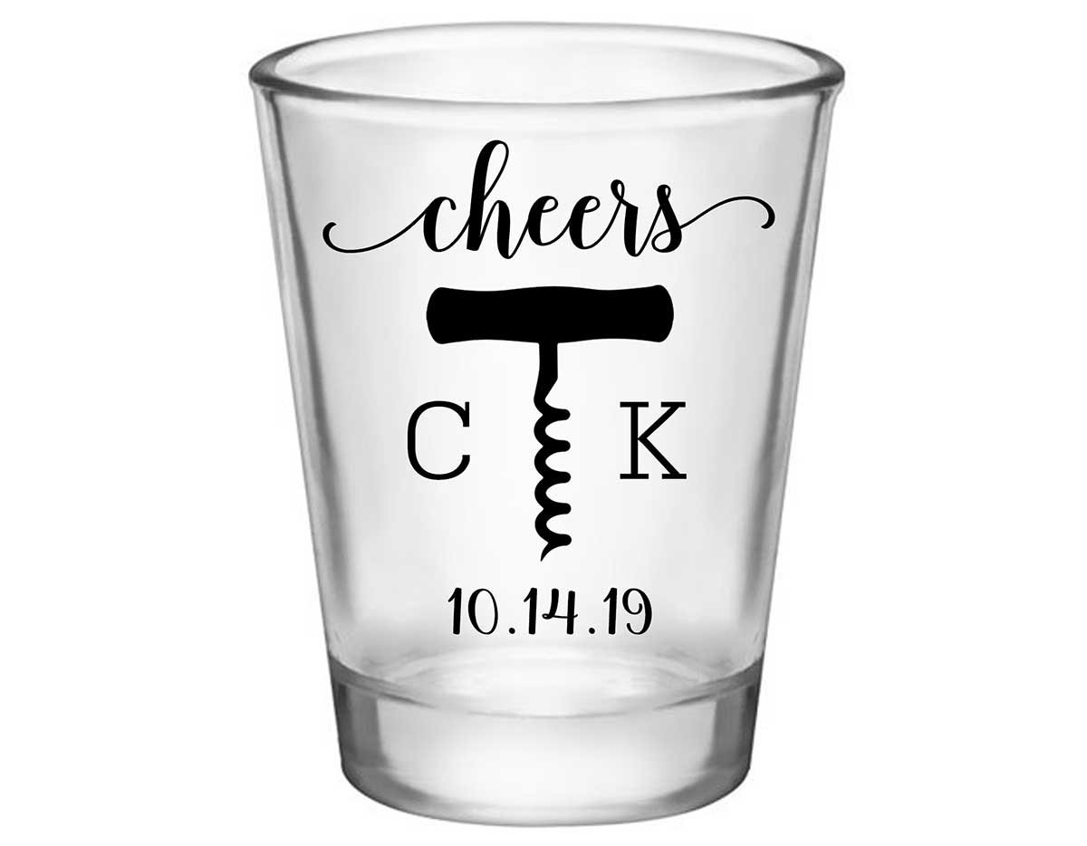 Cheers 5A Vineyard Wedding Standard 1.75oz Clear Shot Glasses Personalized Wedding Gifts for Guests
