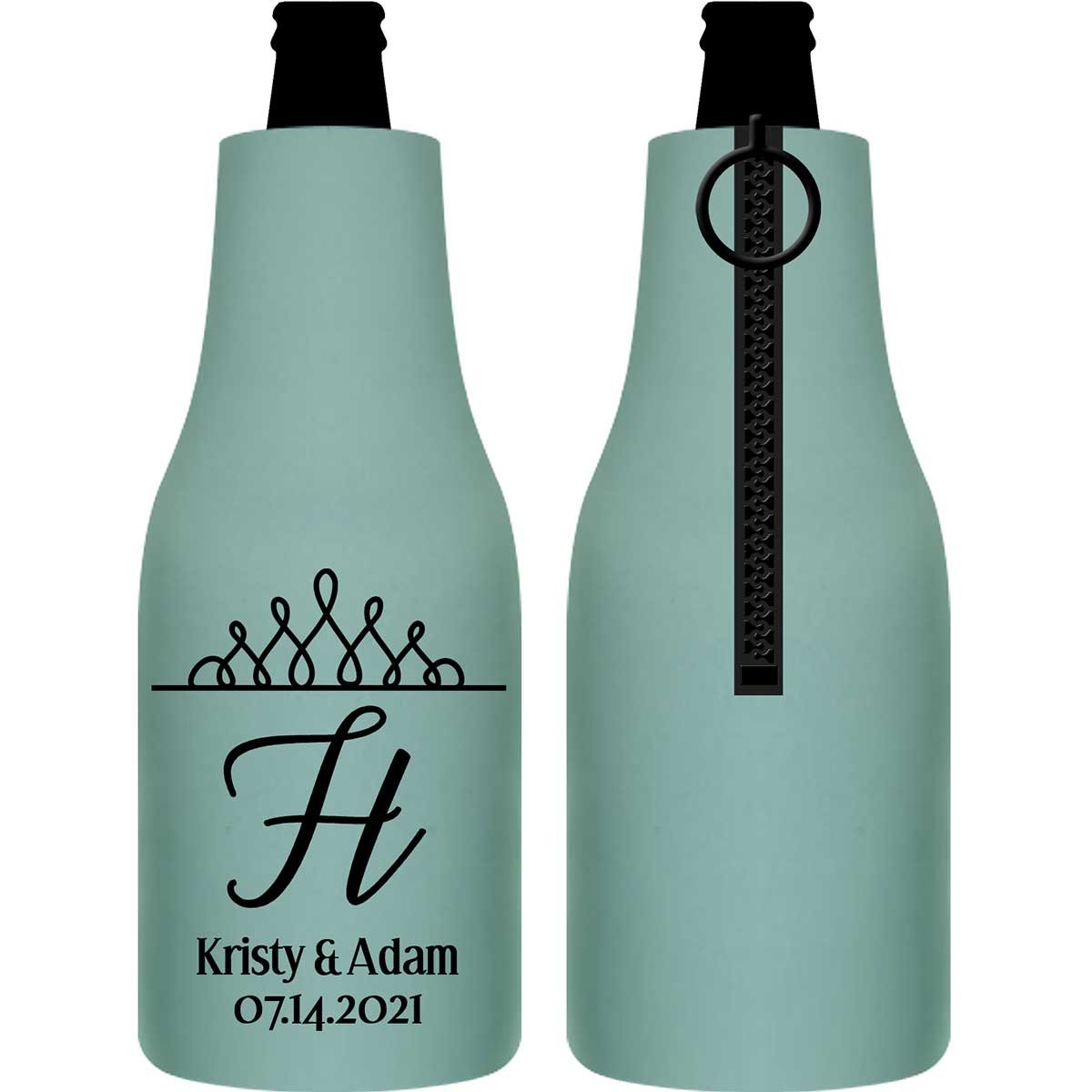 Classic Wedding Design 4A Foldable Zippered Bottle Koozies Wedding Gifts for Guests