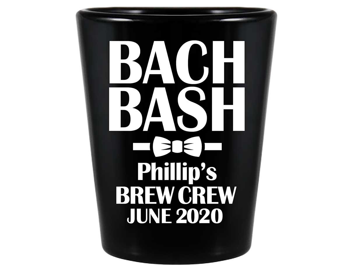 Brew Crew Bachelor Bash 1A Standard 1.5oz Black Shot Glasses Personalized Bachelor Party Gifts for Guests