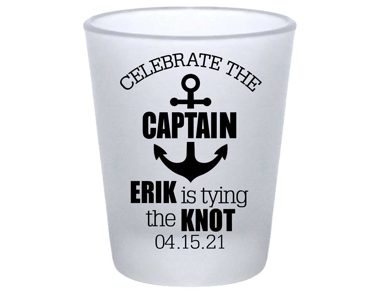 Celebrate The Captain 1A Standard 1.75oz Frosted Shot Glasses Nautical Bachelor Party Gifts for Guests