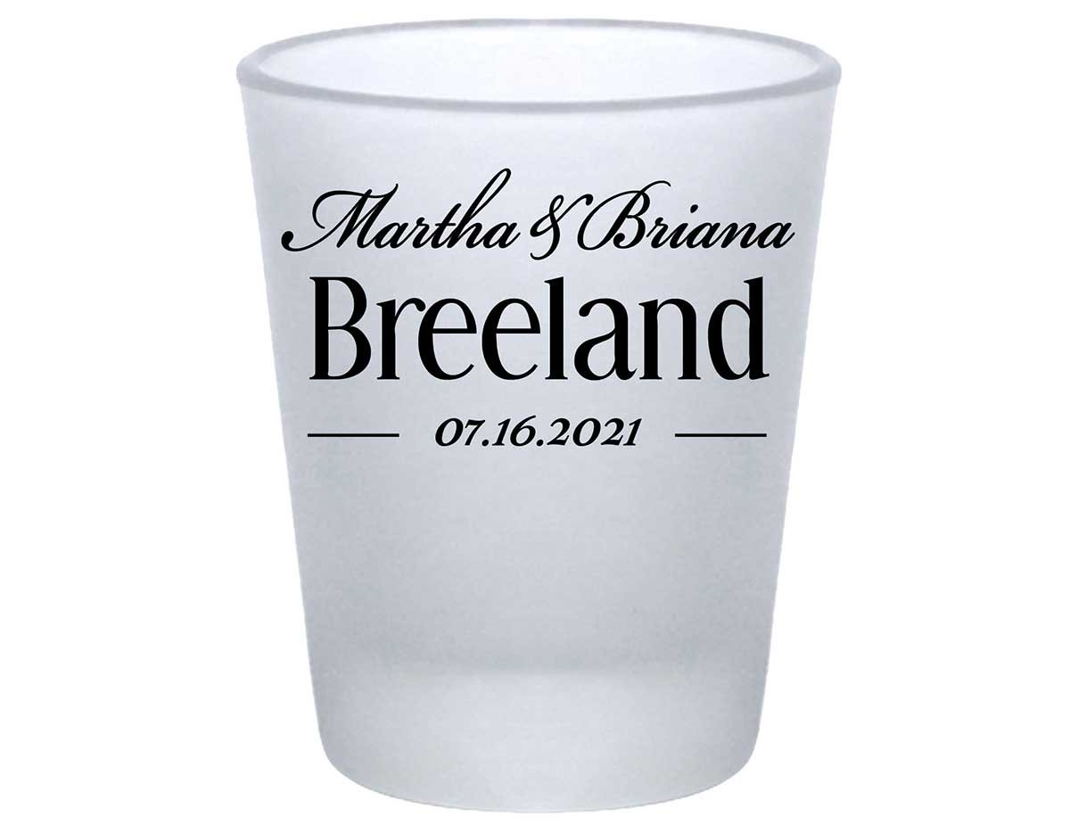 Classic Wedding Design 3A Standard 1.75oz Frosted Shot Glasses Personalized Wedding Gifts for Guests