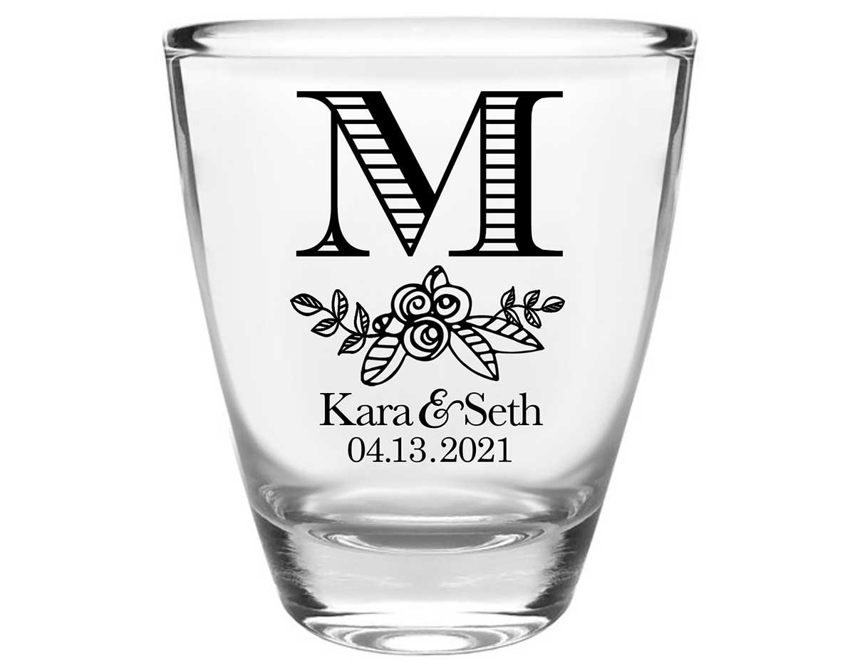 Classic Wedding Design 6A Clear 1oz Round Barrel Shot Glasses Personalized Wedding Gifts for Guests
