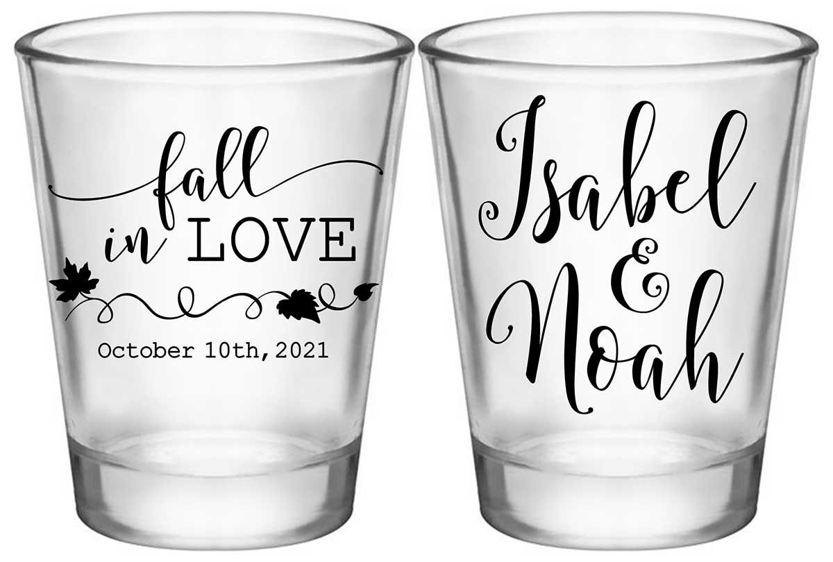 Fall In Love 1A2 Standard 1.75oz Clear Shot Glasses Autumn Wedding Gifts for Guests
