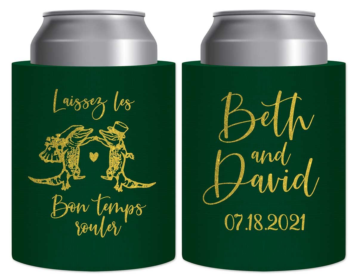 Laissez Les Bon Temps Rouler 1B Thick Foam Can Koozies New Orleans Wedding Gifts for Guests