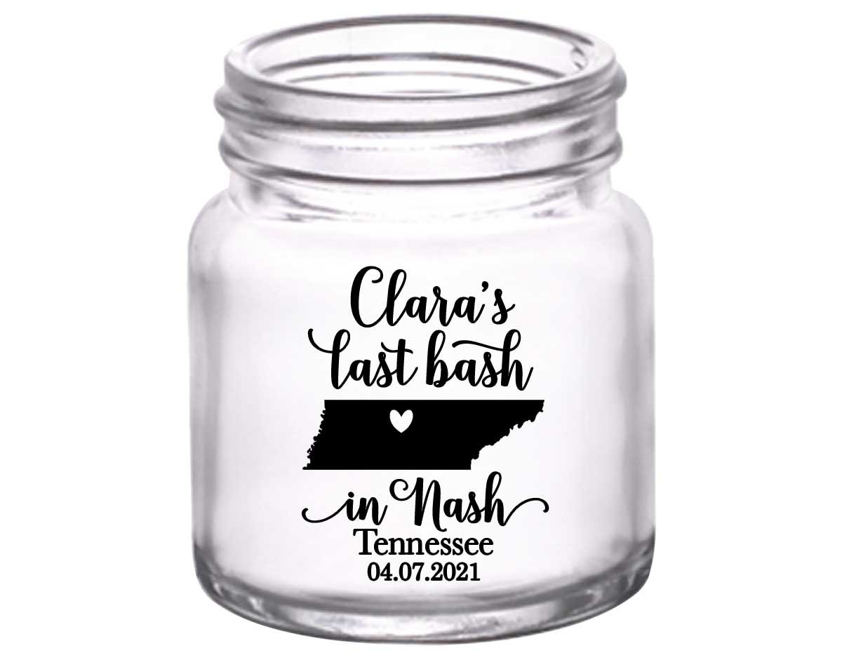 Last Bash In Nash 2A 2oz Mini Mason Shot Glasses Nashville Bachelorette Party Gifts for Guests
