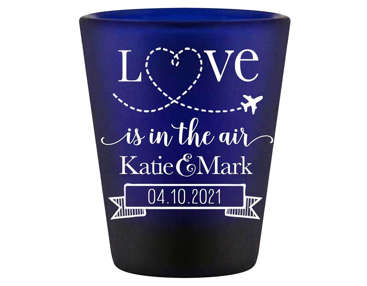 Love Is In The Air 1A Standard 1.5oz Blue Shot Glasses Destination Wedding Gifts for Guests