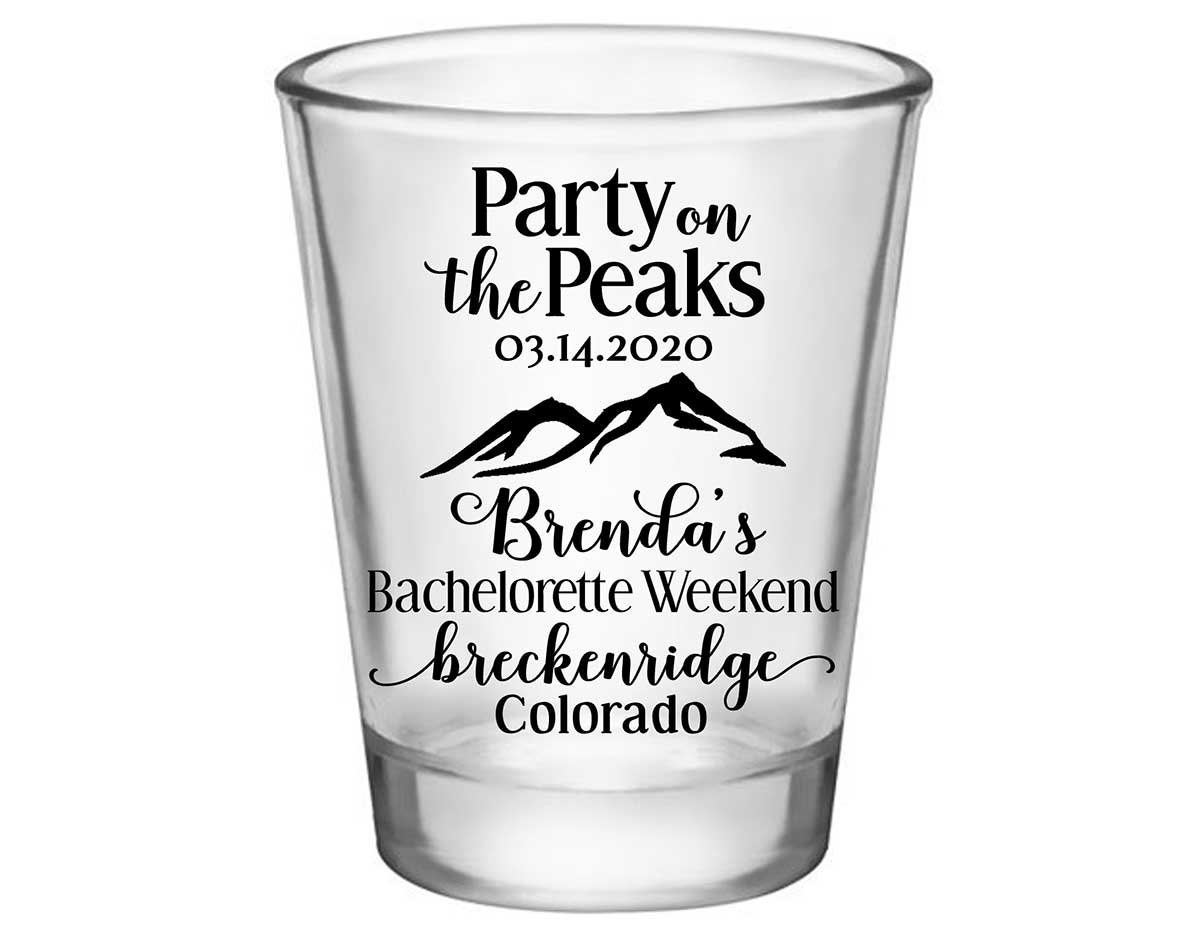 Party On The Peaks 1A Standard 1.75oz Clear Shot Glasses Mountain Bachelorette Party Gifts for Guests
