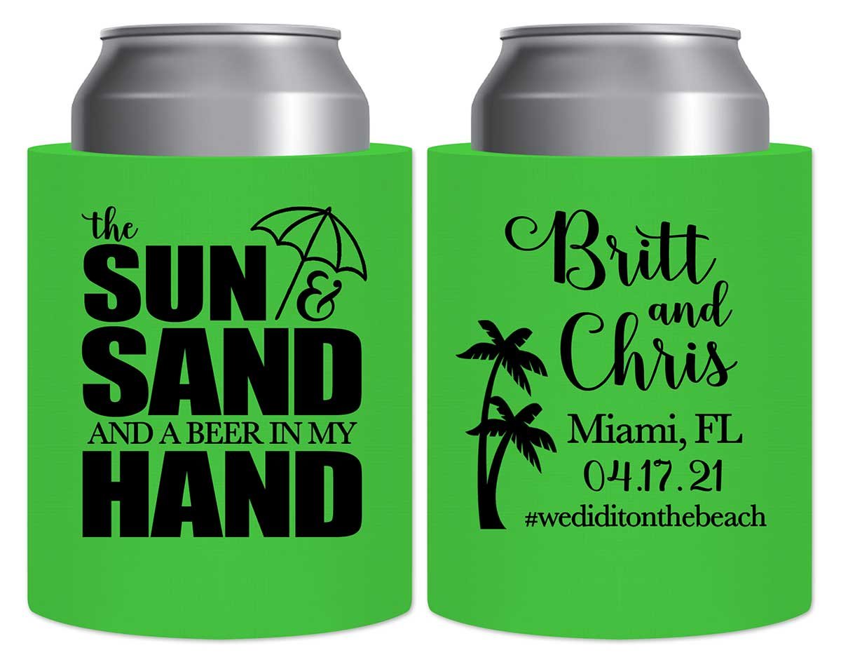 https://www.thatweddingshop.com/wp-content/uploads/2020/02/The-Sun-And-The-Sand-Beer-In-My-Hand-1A-Hard-Foam-Can-Koozies-Beach-Wedding-Favors.jpg
